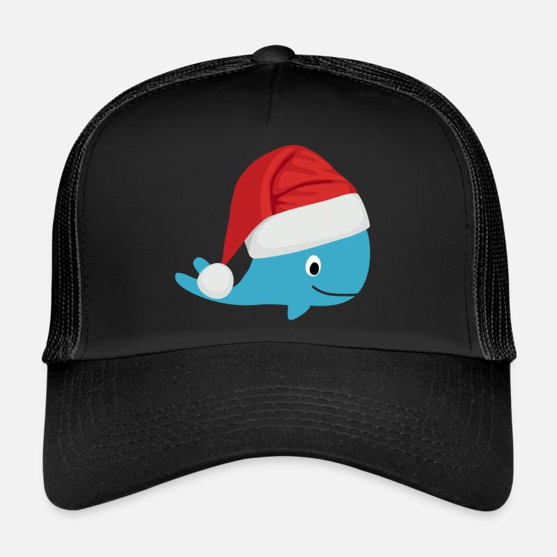 Baleine avec chapeau de Nicolas pour Noël Casquette trucker 