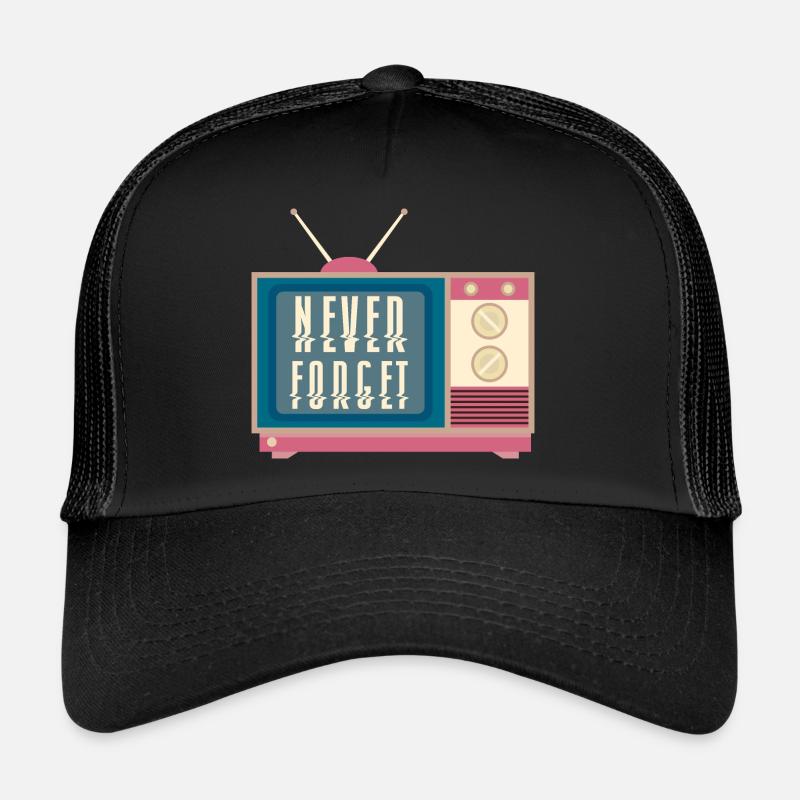 Never Forget VHS Cassette Disk Eighties Retro Trucker Cap