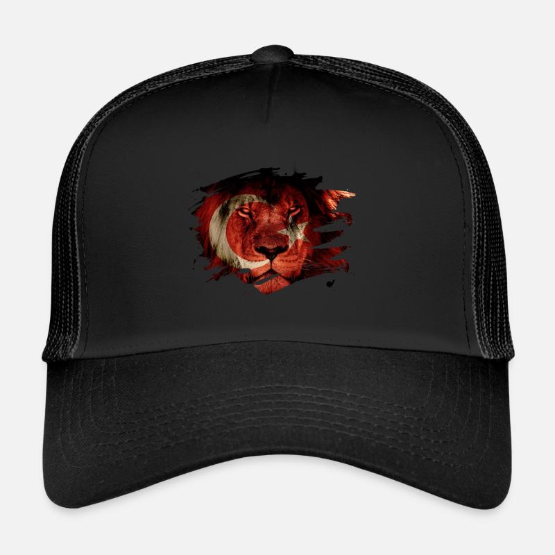 Die Türkei-Flagge u. Afrikanisches Löwe-Bild Trucker Cap