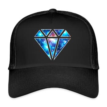Diamond, galaxy style, triangle, space, symbol, - Trucker Cap - black/black - Front