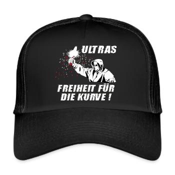 Ultras Freiheit für die Kurve - Trucker Cap - Schwarz/Schwarz - Vorne