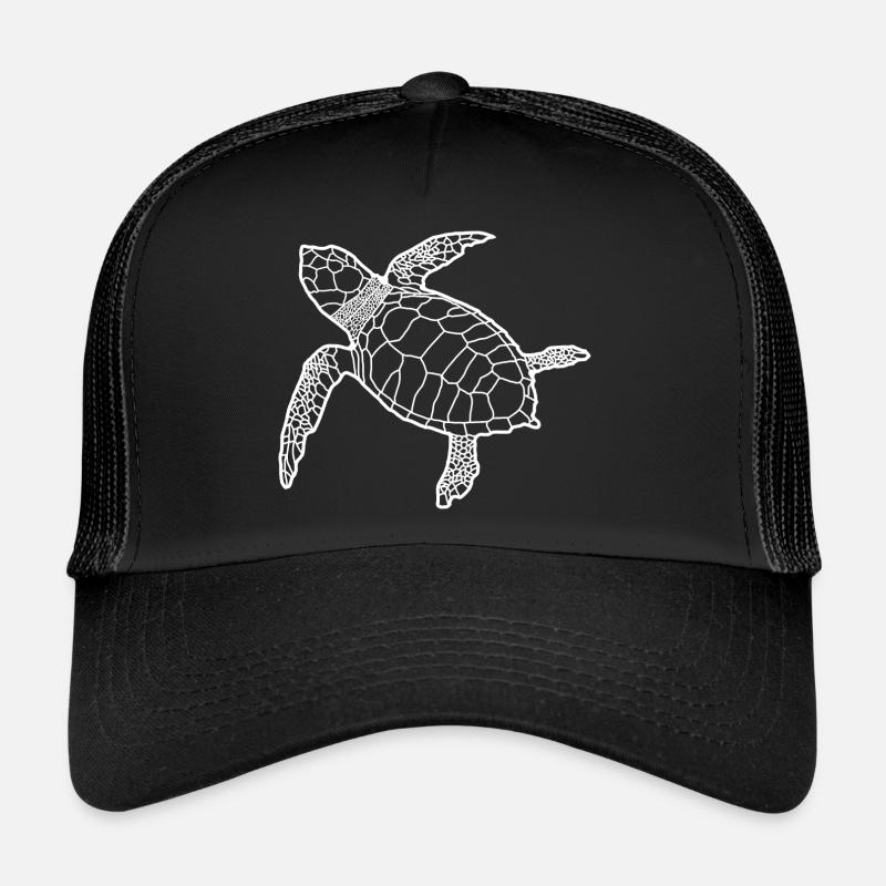 Sea Turtle Tortue de mer Silhouette Casquette trucker 