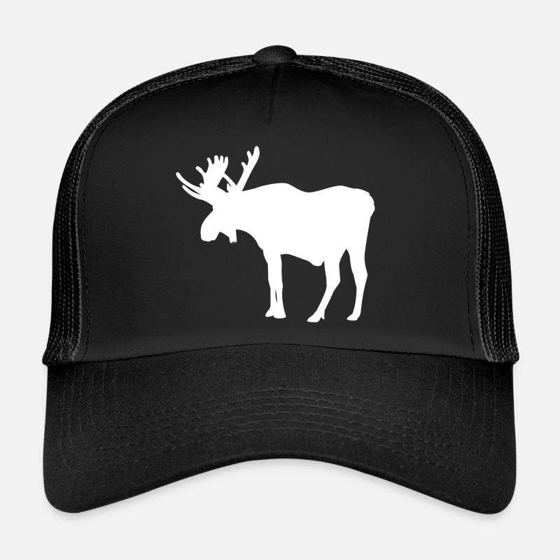 Elch Hirsch Geweih Rentier Geschenk Geschenkidee - Trucker Cap - Schwarz/Schwarz