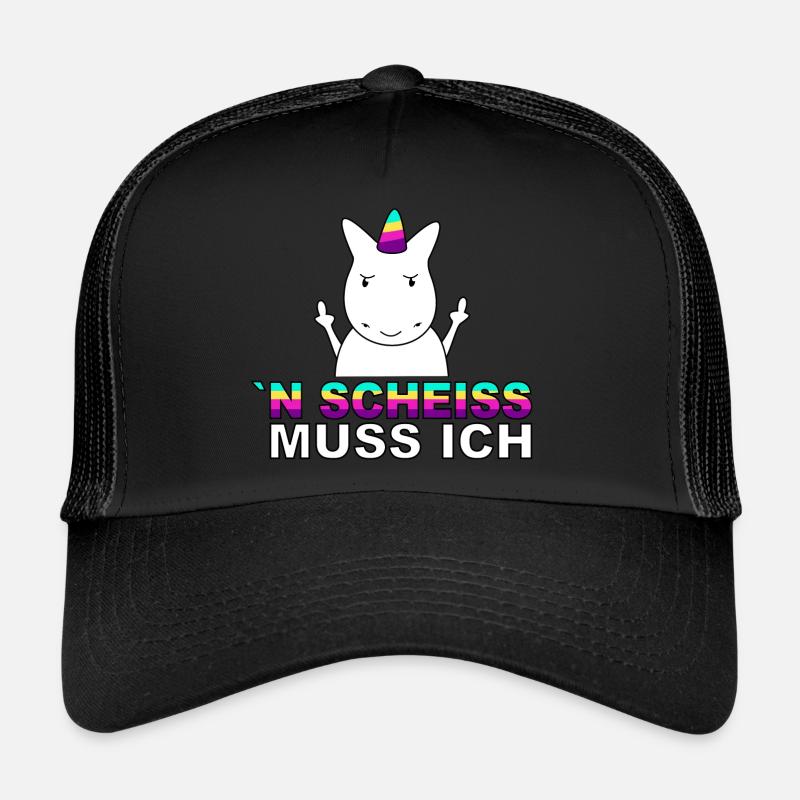 Einhorn N Scheiss muss ich. - Trucker Cap - Schwarz/Schwarz