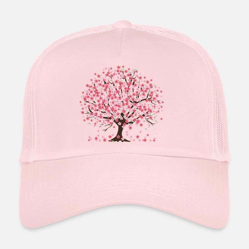 Cherry Blossom tree and petals Trucker Cap