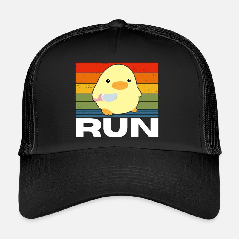 Renn Ente mit Messer Meme Lustiger Spruch Vintage Trucker Cap