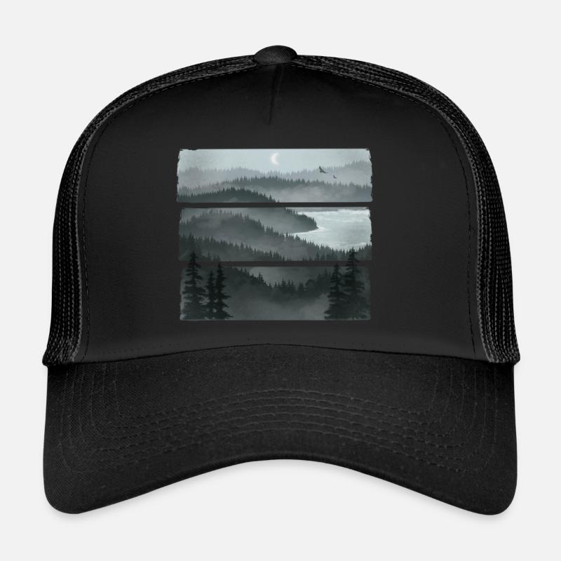 Vue brumeuse - Casquette trucker  - noir/noir