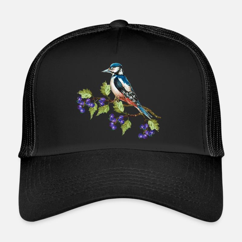 Bunter Vogel - Trucker Cap - Schwarz/Schwarz