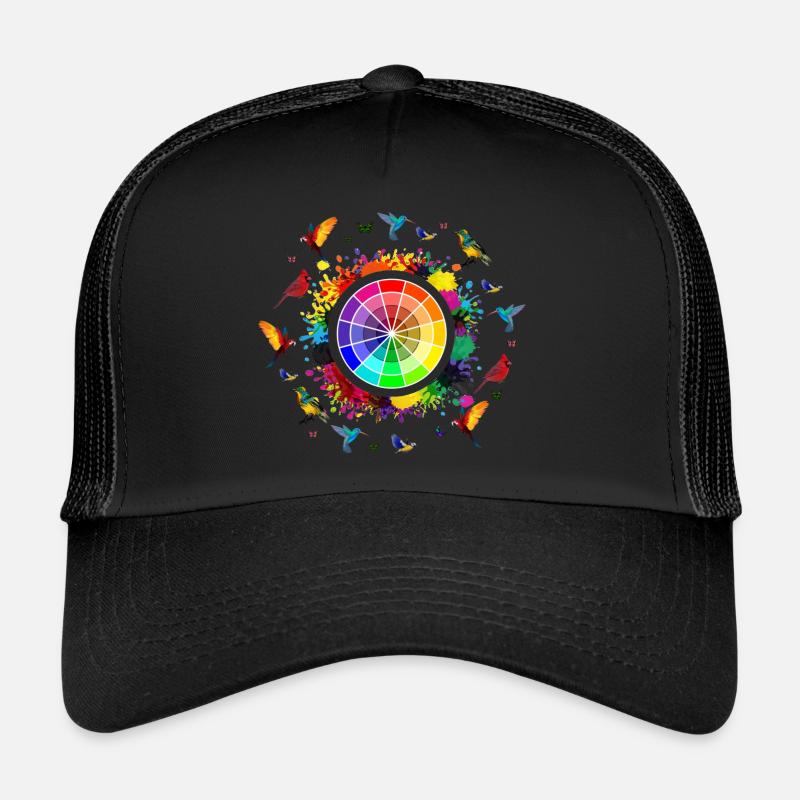 Explosion von Regenbogen, Regenbogen, Regenbogen-t-Shirts - Trucker Cap - Schwarz/Schwarz
