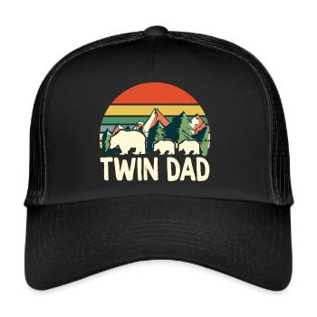 Cadeau de Jumeaux pour papa de jumeaux - Casquette trucker  - noir/noir - Devant