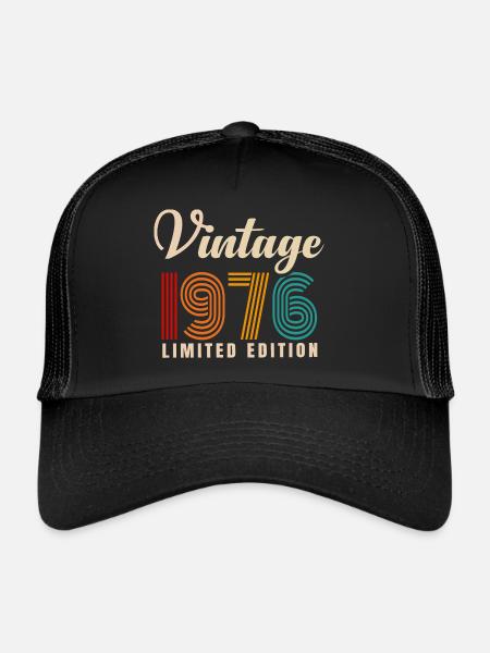 MILLÉSIME 1976. 45e ANNIVERSAIRE - Casquette trucker  - noir/noir - Devant