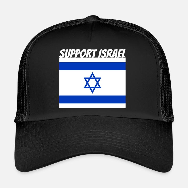 Support Israël - Casquette trucker  - noir/noir