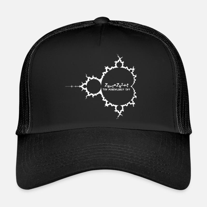 Fraktal Matheformel Mandelbrot Apfelmännchen weiss - Trucker Cap - Schwarz/Schwarz