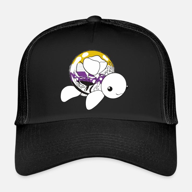 Non binary turtle - Trucker Cap - Schwarz/Schwarz