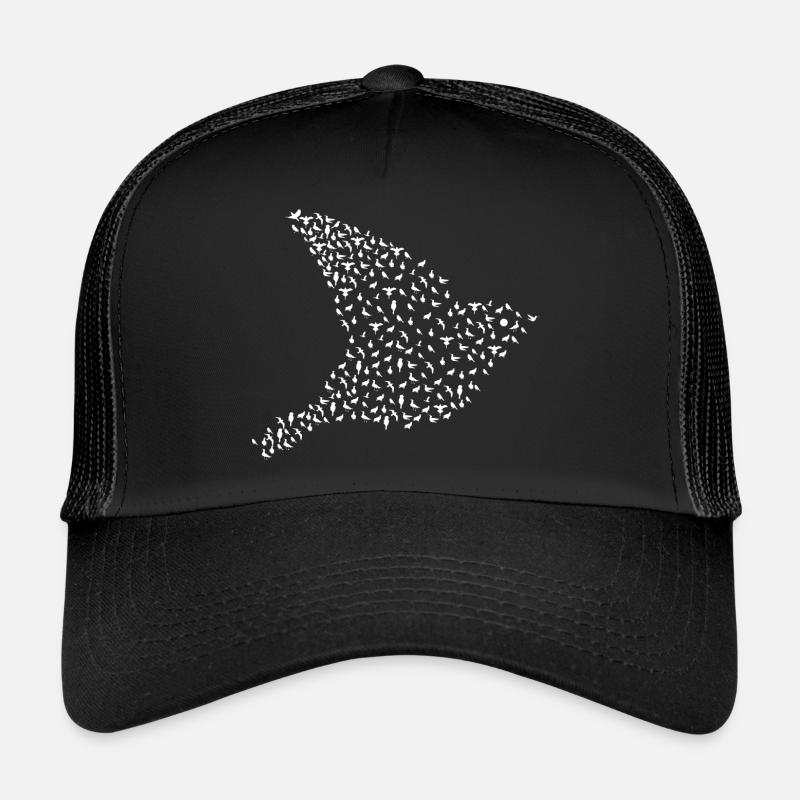 Vogel Fliegen Birding Kunst - Trucker Cap - Schwarz/Schwarz