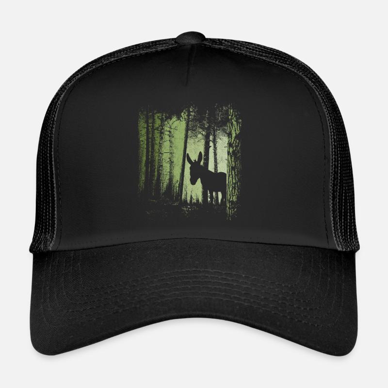 Crépuscule Louche forêt âne mulet silhouette Casquette trucker 