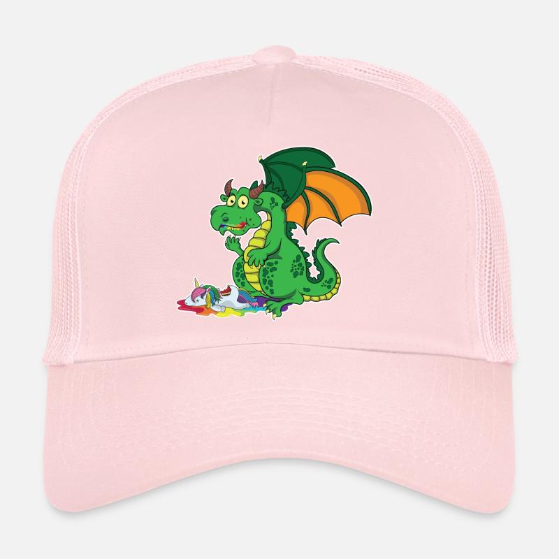Funny Dragon - Dragon Eats Unicorn Trucker Cap