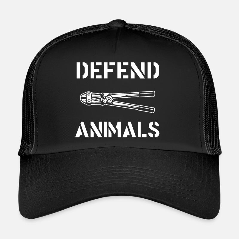 Tiere verteidigen - Trucker Cap - Schwarz/Schwarz