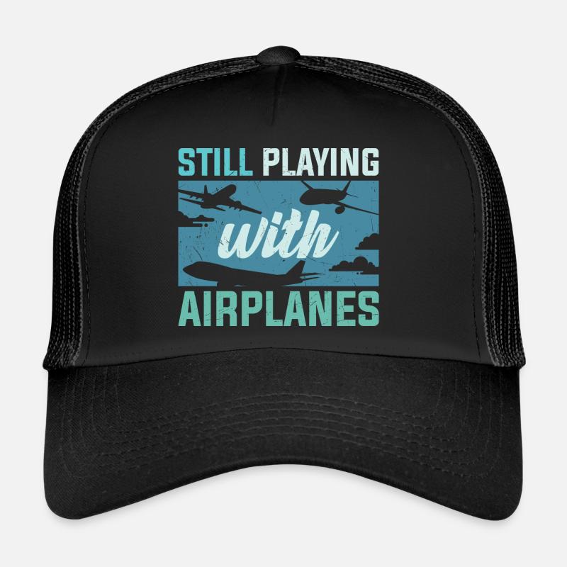 Piloten Lustiger Spruch Pilot - Trucker Cap - Schwarz/Schwarz