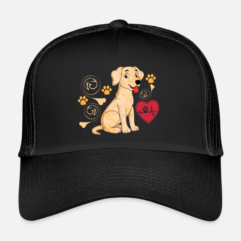 Süßer kleiner Hund mit Herz - Trucker Cap - Schwarz/Schwarz