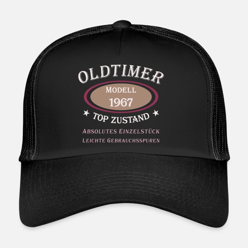 Oldtimer 55. Geburtstag 1967 Absolutes Einzelstück - Trucker Cap - Schwarz/Schwarz