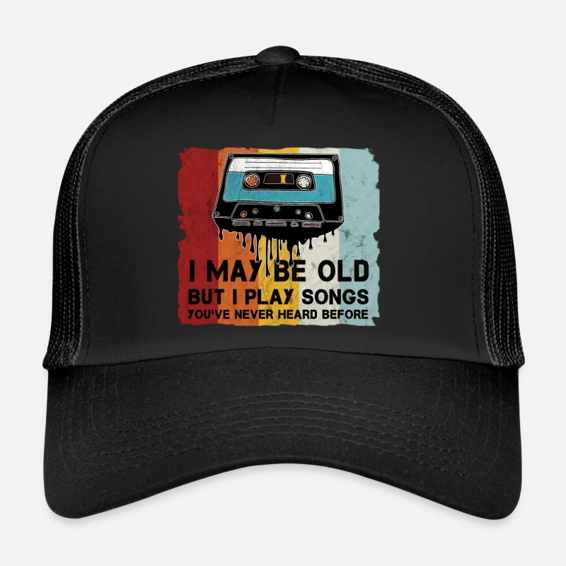 Retro Kassette Cooler Spruch - Trucker Cap - Schwarz/Schwarz
