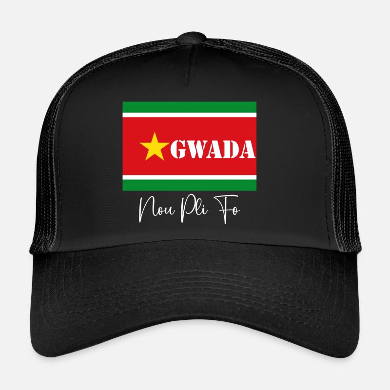 Drapeau Guadeloupe Force et Détermination Casquette trucker 