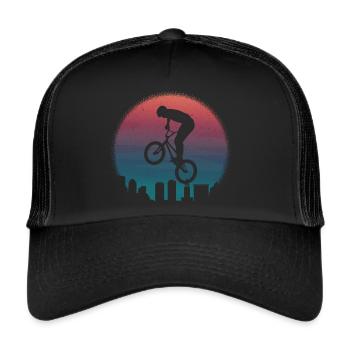 BMX Vélo Rétro Motif Freestyle BMX Enfants Garçon - Casquette trucker  - noir/noir - Devant