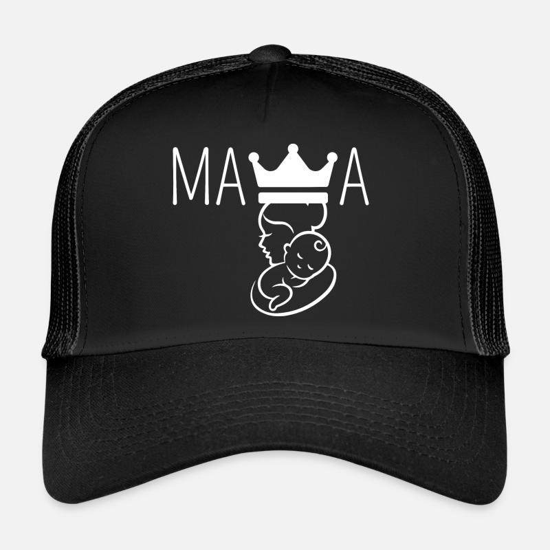 mama couronne - Casquette trucker  - noir/noir