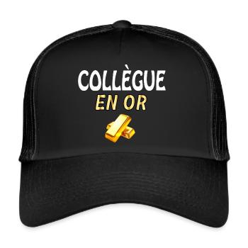 Collègue En Or Collègue Précieux - Casquette trucker  - noir/noir - Devant