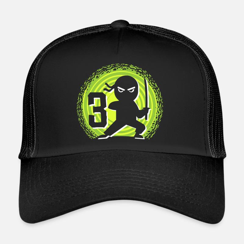 3rd Birthday 3 Years Young Kids Ninja Trucker Cap
