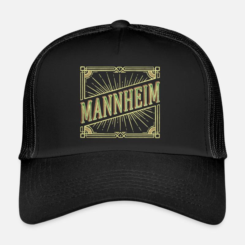 Mannheim Germany City Font Vintage Retro Trucker Cap