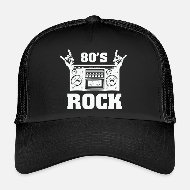 Rock and Roll 80's - Musikband - Trucker Cap - Schwarz/Schwarz