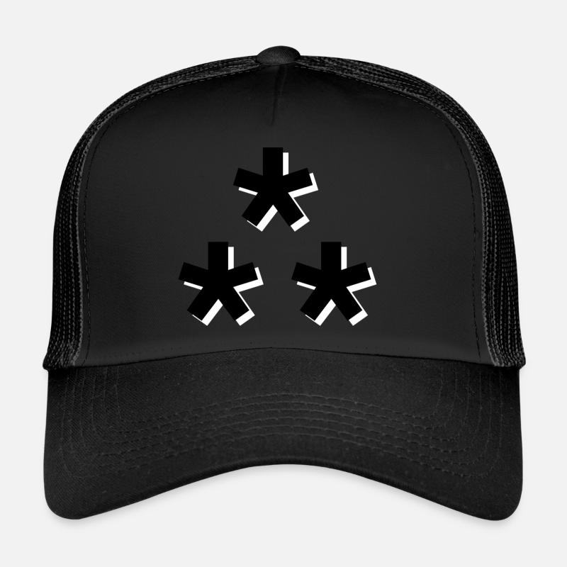 Domaines Stars - Casquette trucker  - noir/noir