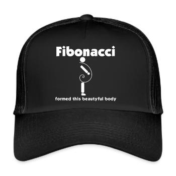 Fibonacci formed this beautiful body - Trucker Cap - Schwarz/Schwarz - Vorne