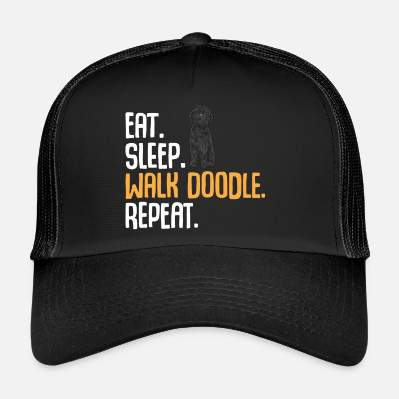 Chien Doodle Black Goldendoodle Casquette trucker 