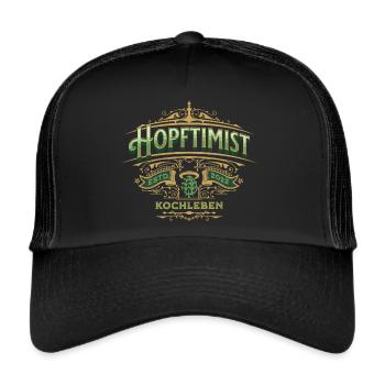 Hopftimist Design, - Trucker Cap - Schwarz/Schwarz - Vorne