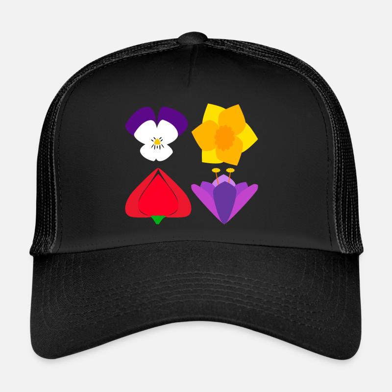 Four spring flowers Trucker Cap