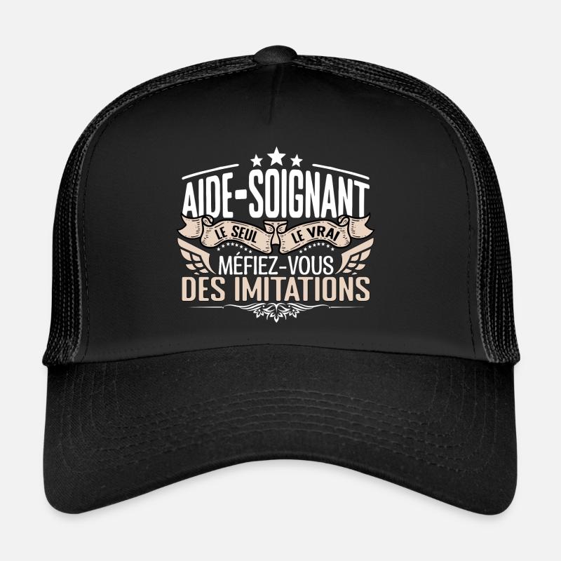 Aide Soignant le seul Aide Soignant le vrai Aide S - Casquette trucker  - noir/noir