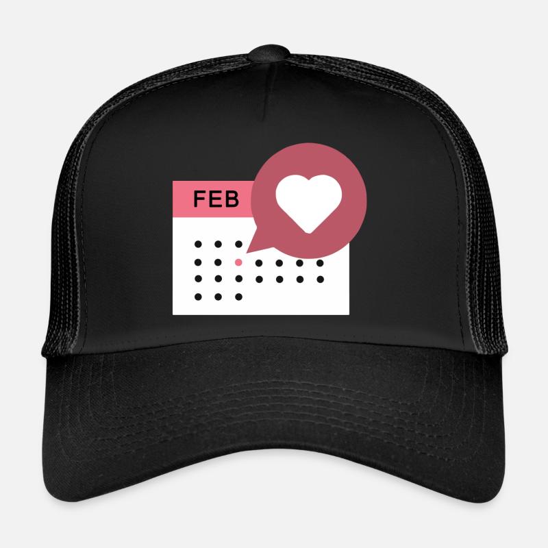Herzkalender - Trucker Cap - Schwarz/Schwarz