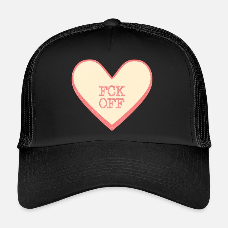 Fck off Fun Spruch Zuckerherz Herz Trucker Cap