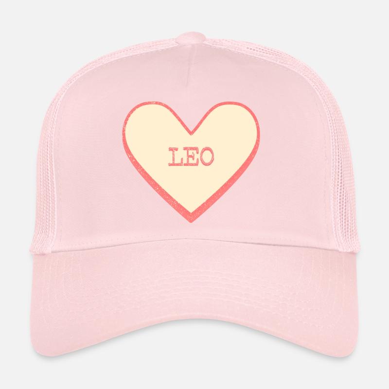 Leo Name First Name Pink Sugar Heart Trucker Cap