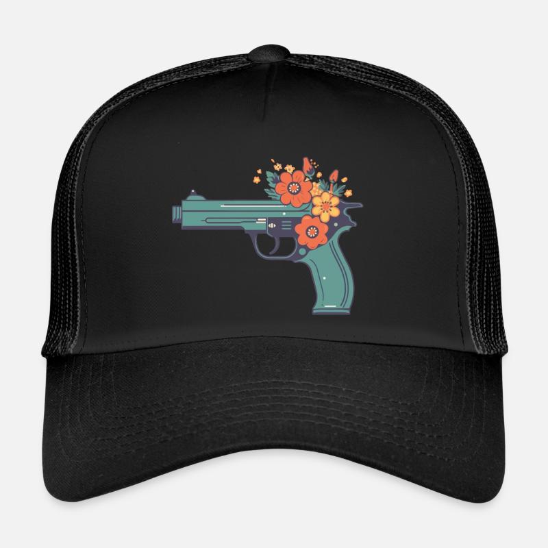 Blumige Waffe Trucker Cap