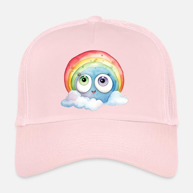 Dessin à l’aquarelle arc-en-ciel Casquette trucker 