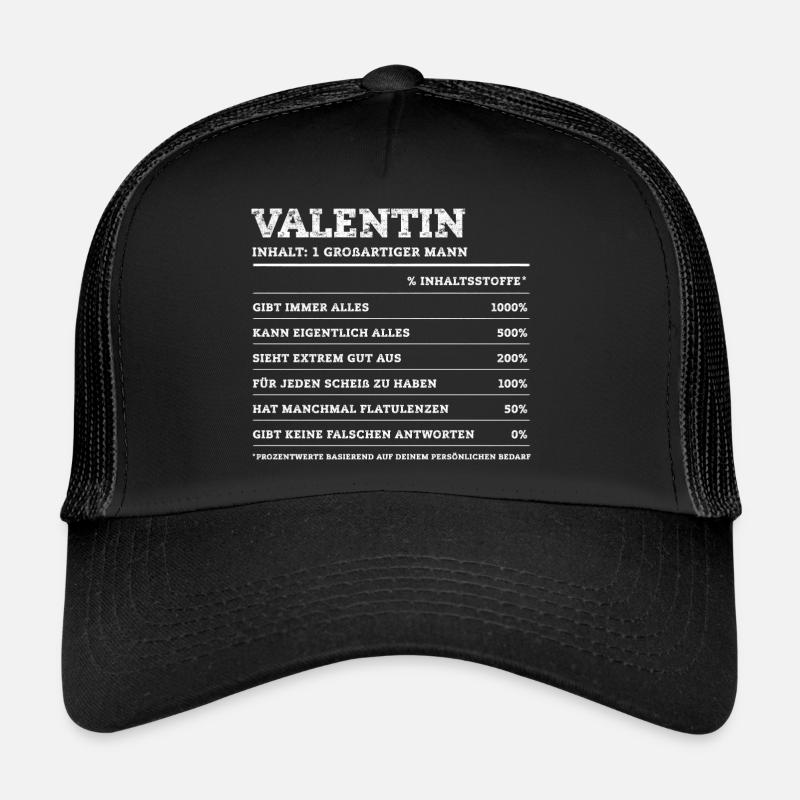 Valentin Großer Mann Prénom Casquette trucker 