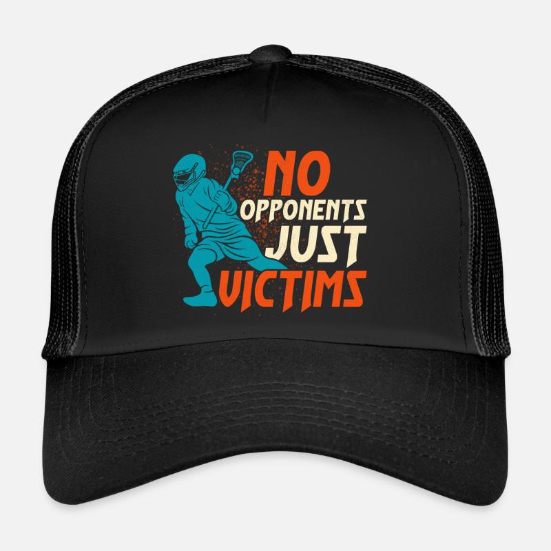 No Opponents Just Victims Lacrosse Player Ball Trucker Cap