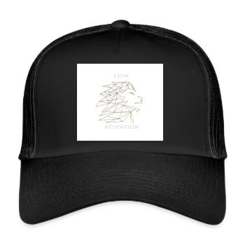 LION ATTENTION Classic Edition - Trucker Cap - Schwarz/Schwarz - Vorne