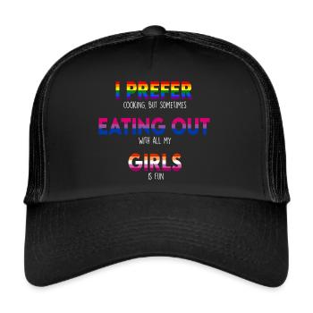 Schwul Bisexuell Lesbisch Pride Flagge LGBTQ Lustig LGBT - Trucker Cap - Schwarz/Schwarz - Vorne