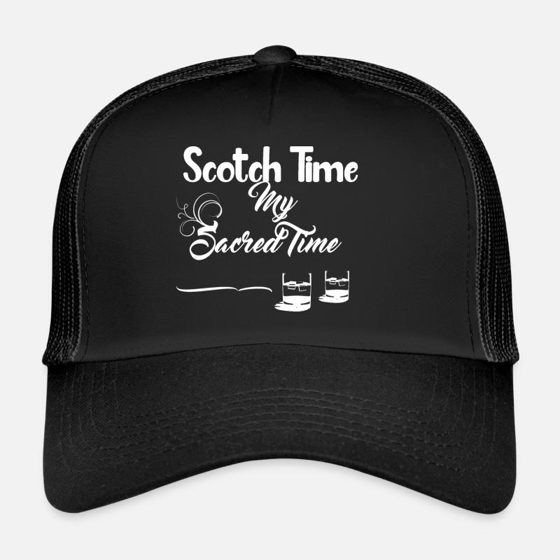 Scotch Time Design for Black T-chirts Trucker Cap