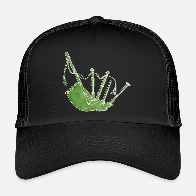 "Dudelsack", Boho Line Art Design, Serie "Music" Trucker Cap